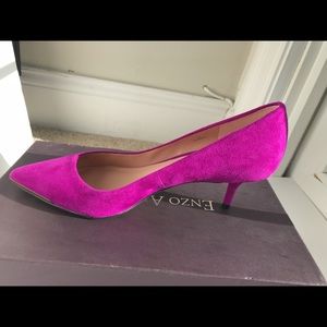 Enzo kitten suede pumps Grasyn 7M pink purple